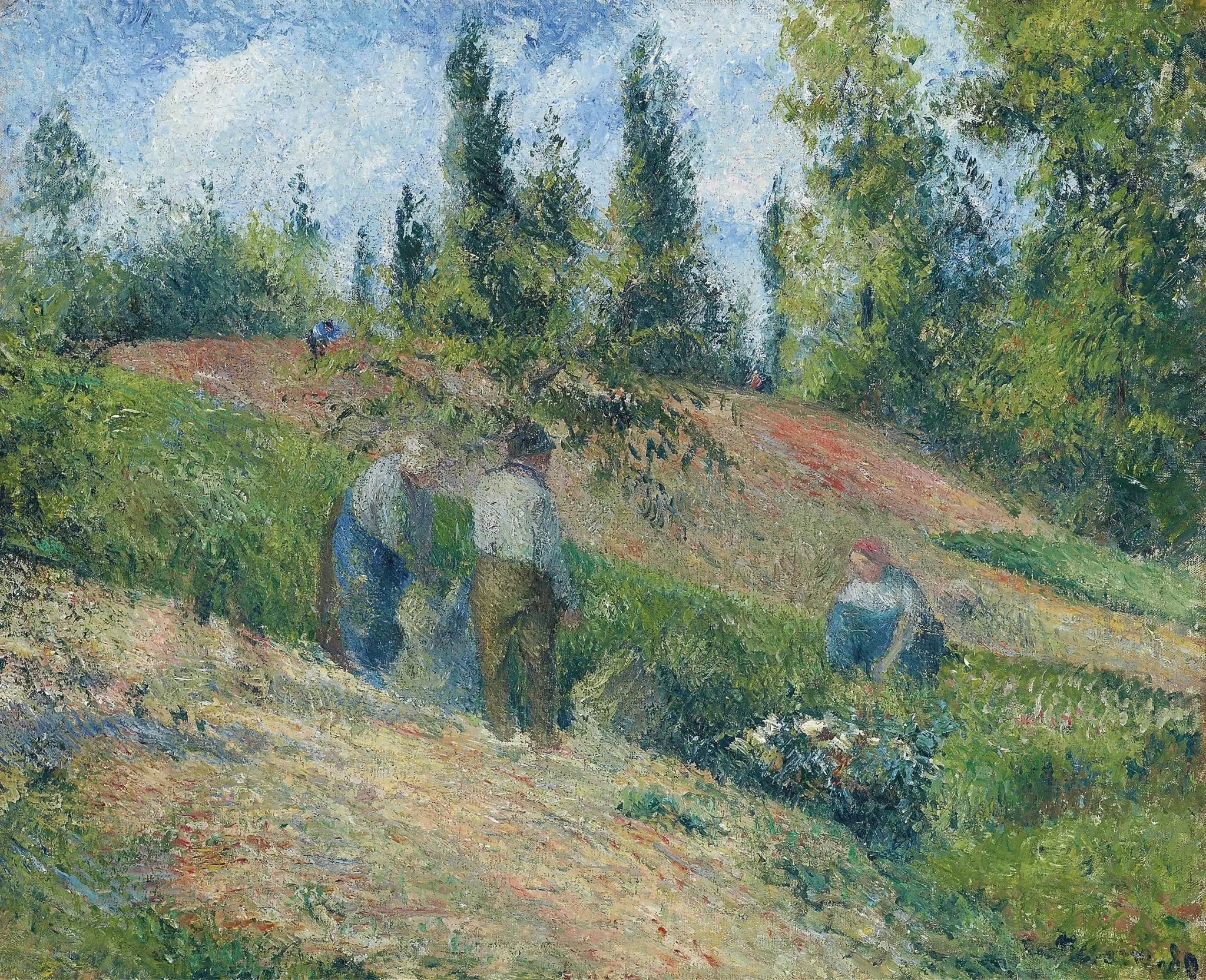 Récolte des pommes, Pontoise - Camille Pissarro image 1 reproduction de peinture à l’huile
