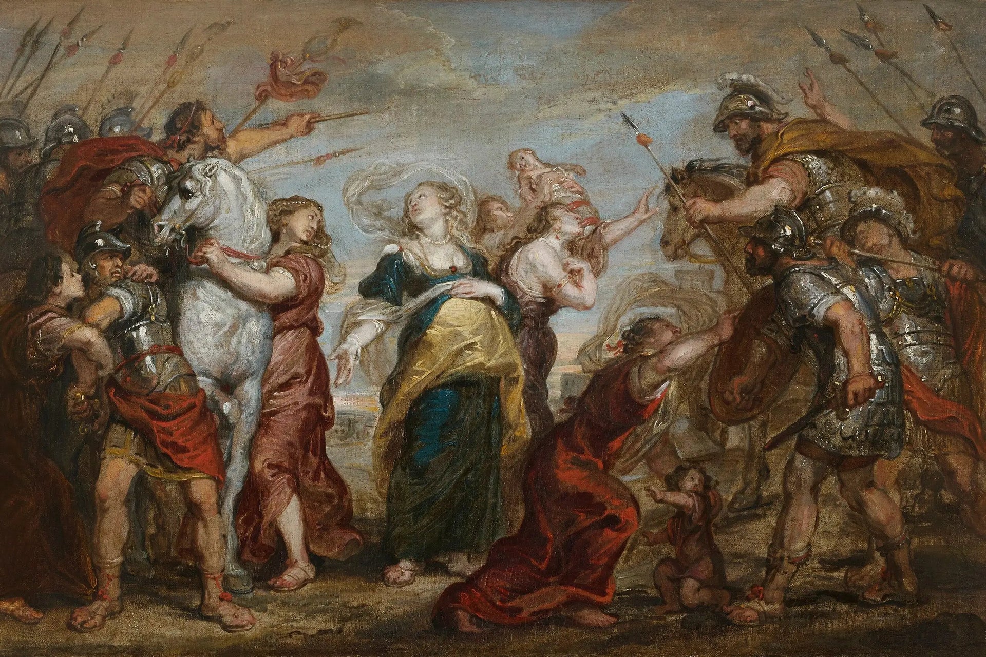 Réconciliation entre Sabins et Romains - Juste d'Egmont image 1 reproduction artisanale de tableau