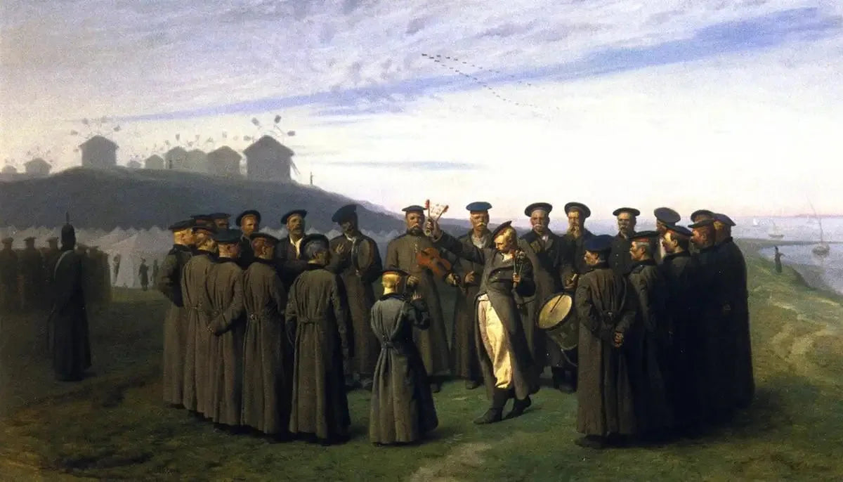 Récréation dans un camp russe - Jean-Léon Gérôme image 1 reproduction artisanale de tableau