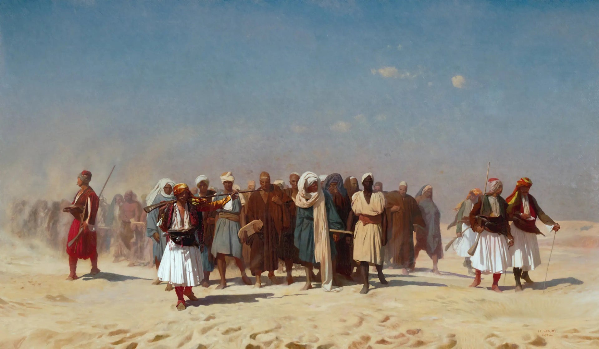 Recrues égyptiennes traversant le désert - Jean-Léon Gérôme image 1 reproduction réalisée par Alpha Reproduction