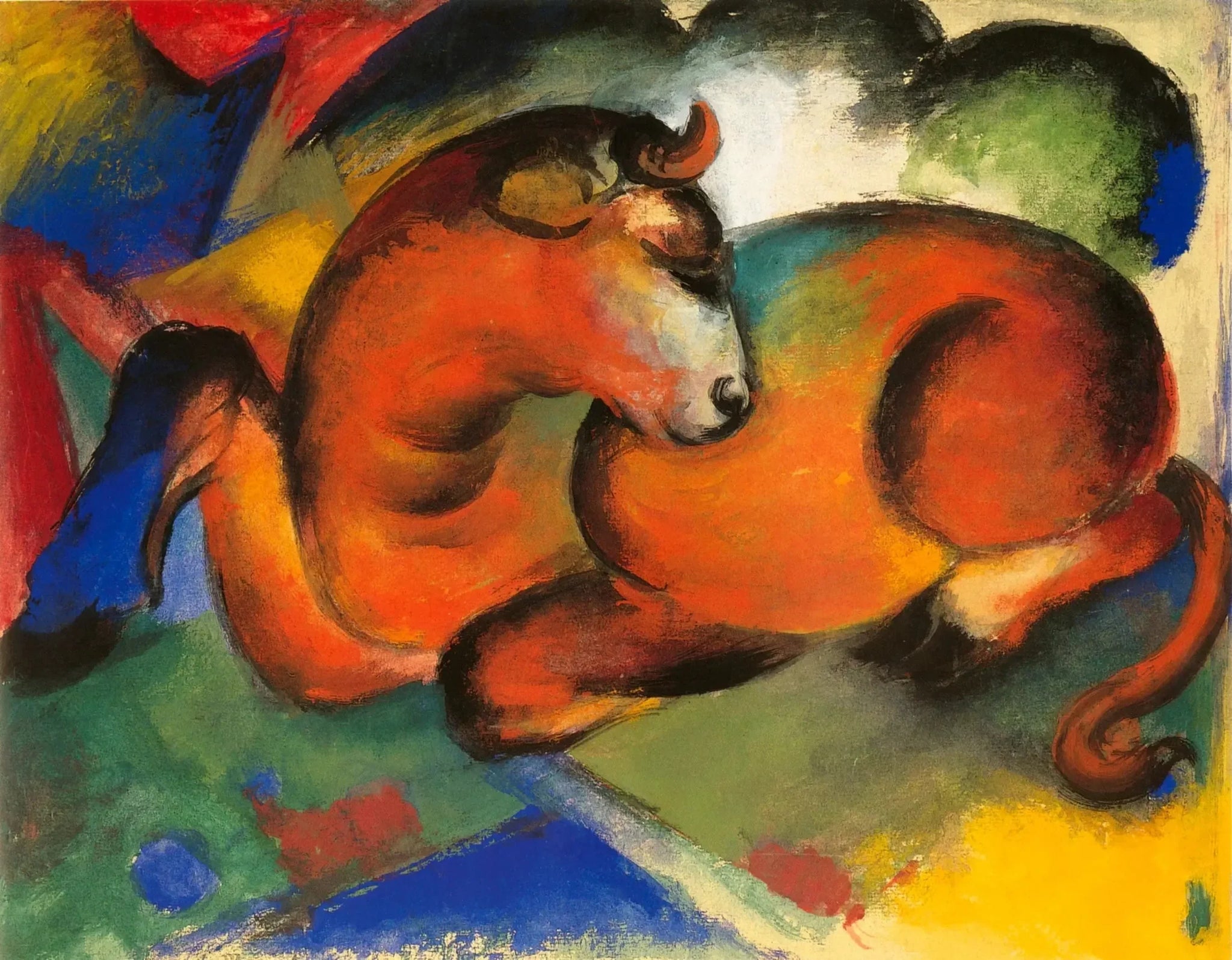 Red Bull - Franz Marc image 1 reproduction artisanale de tableau