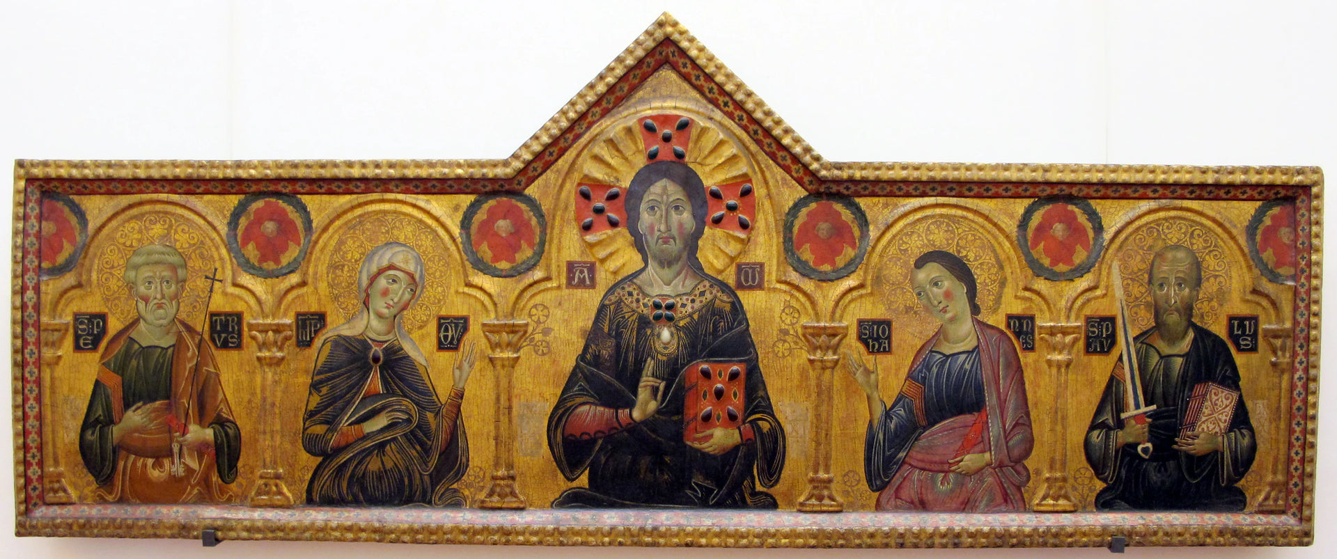 Le Rédempteur entre la Vierge et trois saints - Meliore di Jacopo