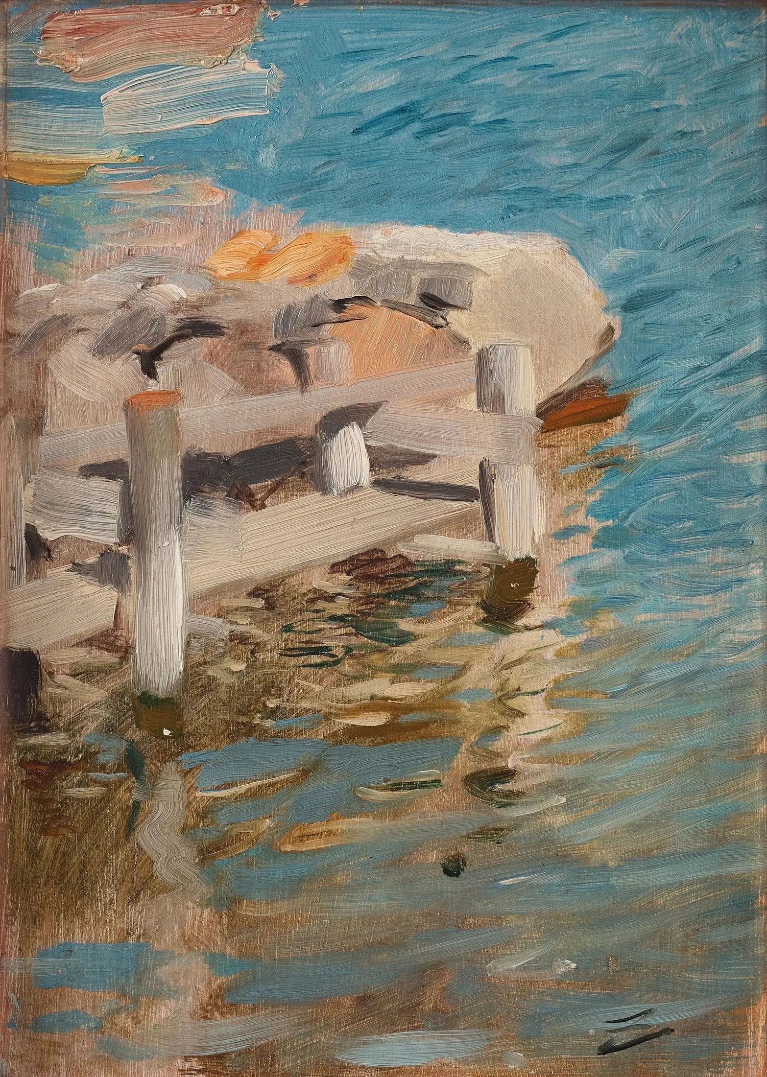Reflets de l'eau sur un cercueil en pierre - Anders Zorn image 1 copie peinte à la main à l’huile