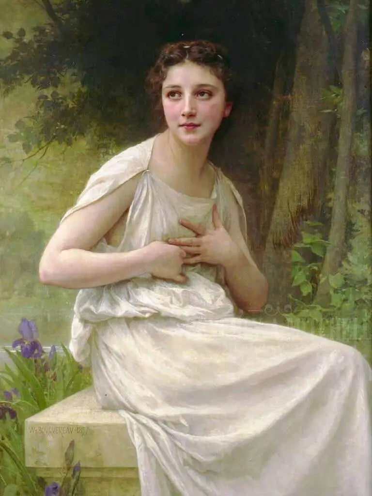 Réflexion - Bouguereau image 1 tableau peint à l’huile sur toile
