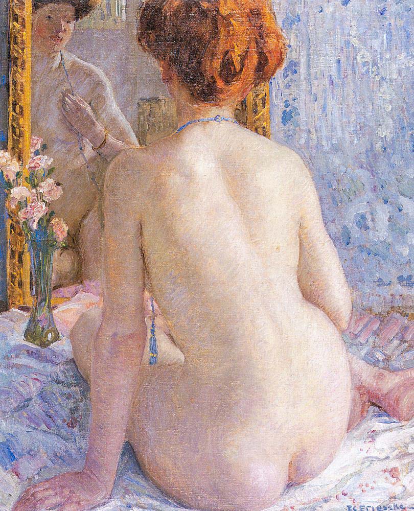 Réflexions (Marcelle) - Frederick Carl Frieseke image 1 copie peinte à la main à l’huile