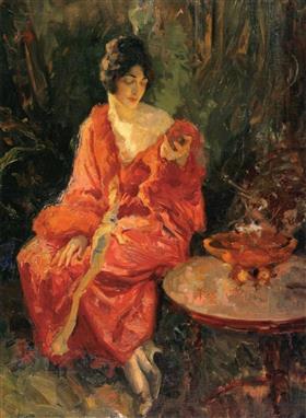 réflexions matinales - Robert Lewis Reid image 1 tableau peint à l’huile sur toile