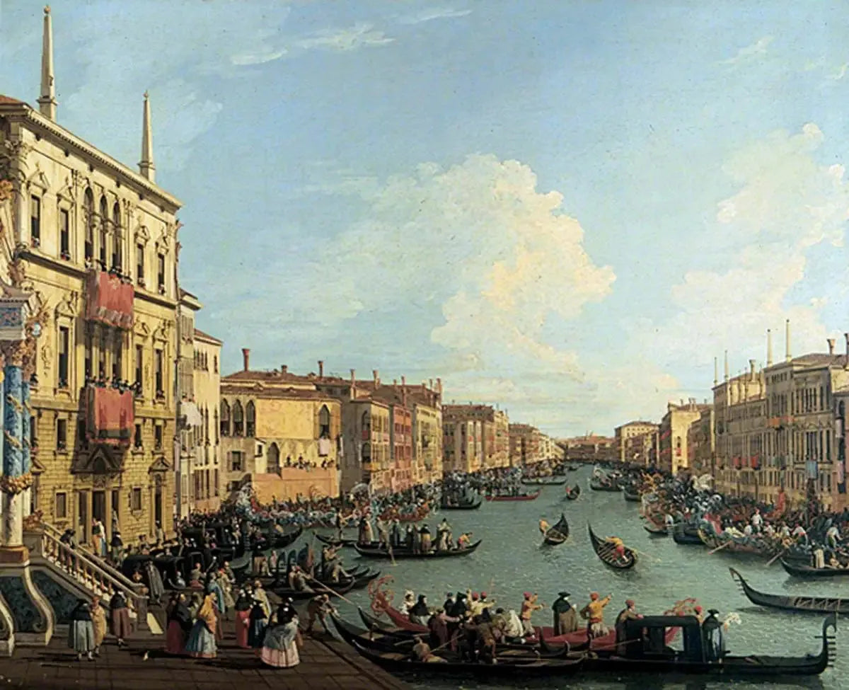 Régate sur le Grand Canal, Venise - Canaletto image 1 copie peinte à la main à l’huile