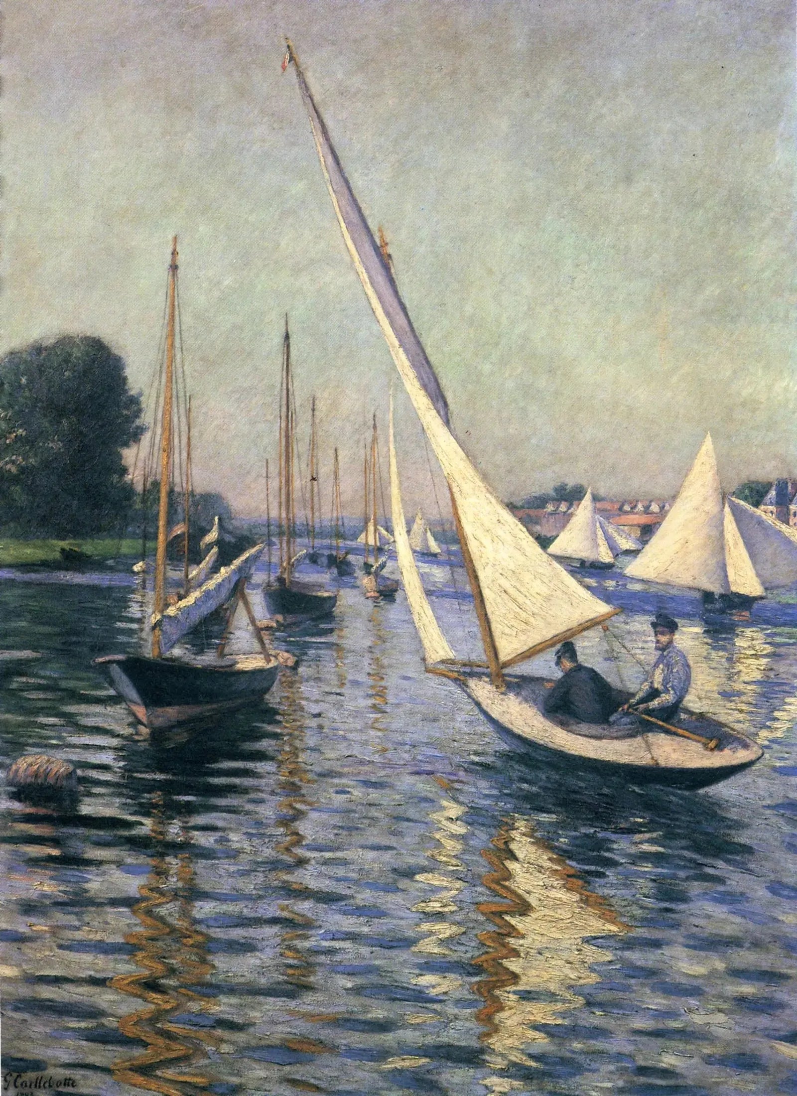 Régates à Argenteuil - Gustave Caillebotte image 1 tableau peint à l’huile sur toile