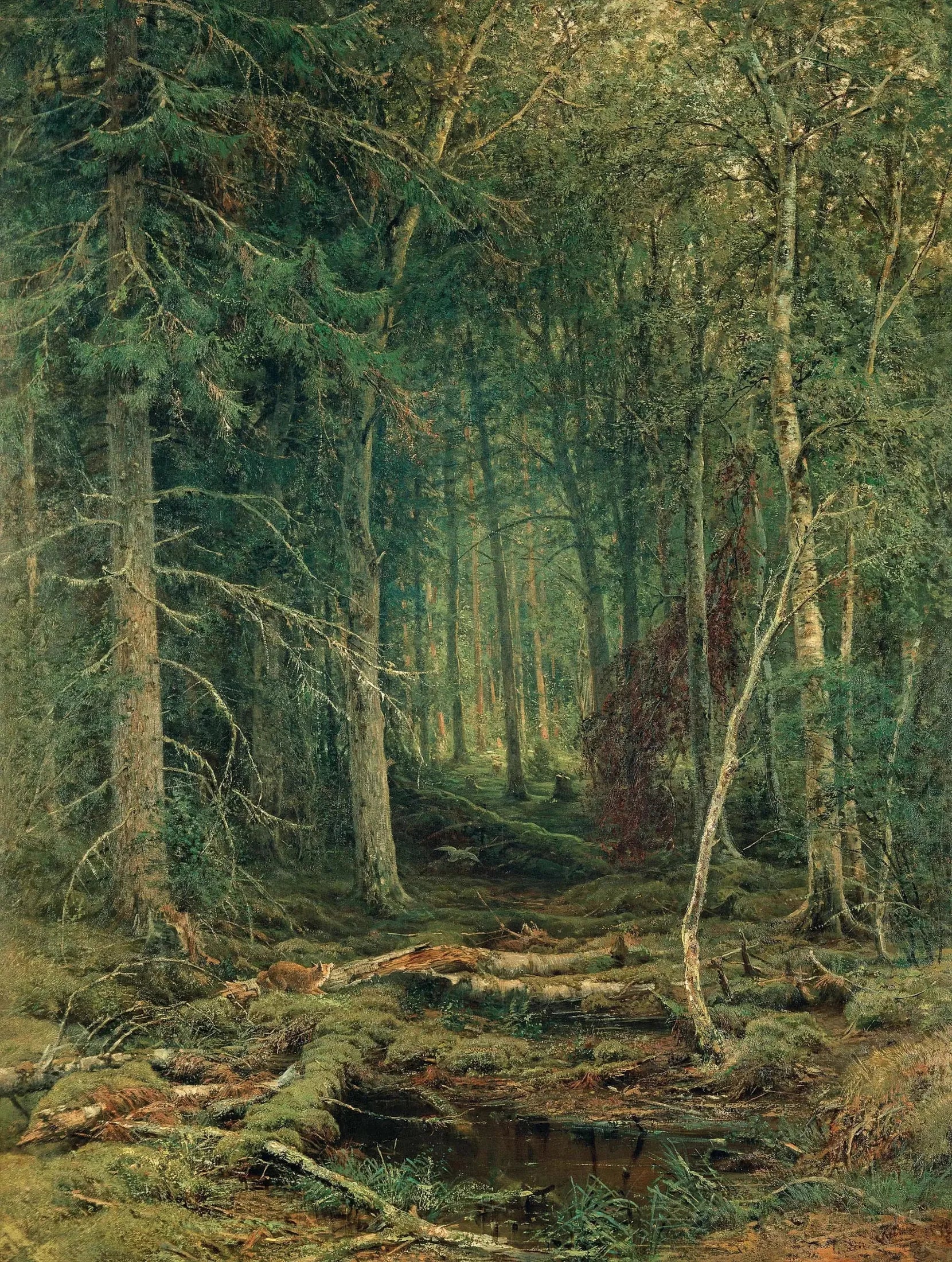 Région forestière inexploitée - Ivan Chichkine image 1 reproduction d’œuvre d’art à l’huile