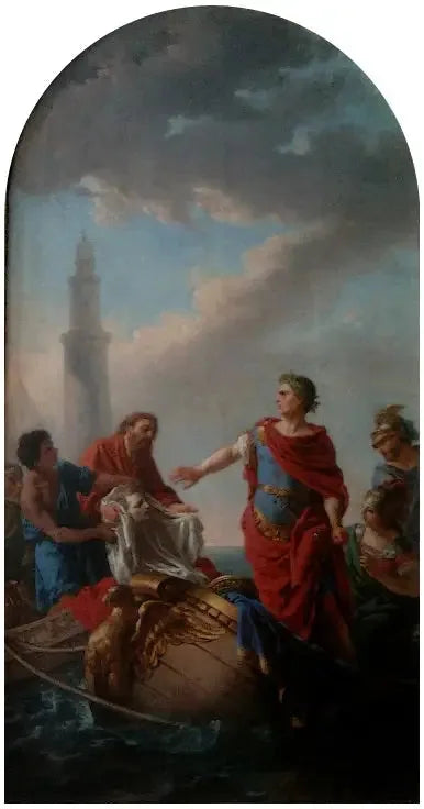 Regret de César sur la mort de Pompée - Louis Jean François Lagrenée image 1 copie de tableau peinte à la main