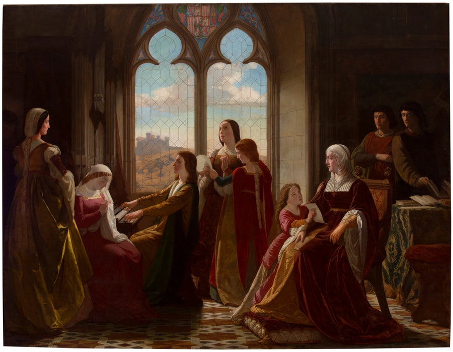 La reine Isabel la Católica préside à l'éducation de ses enfants - Isidoro Santos Lozano Sirgo