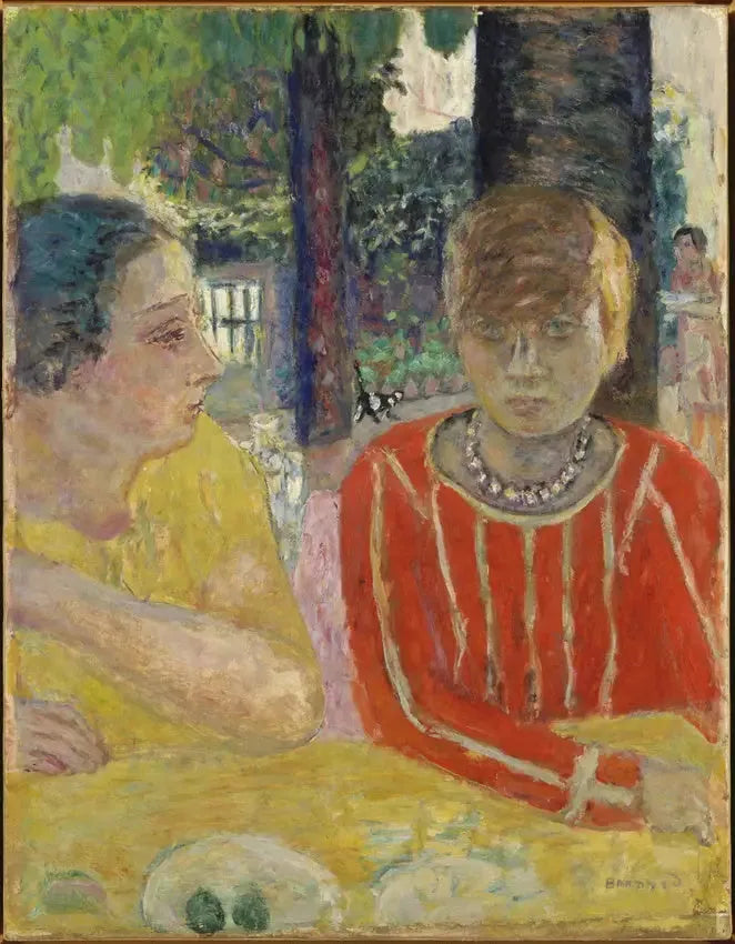 Reine Natanson et Marthe Bonnard au corsage rouge - Pierre Bonnard