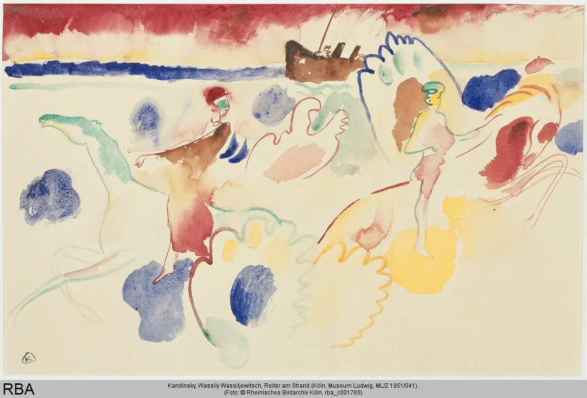 Reiter am Strand - Vassily Kandinsky image 1 reproduction de peinture à l’huile