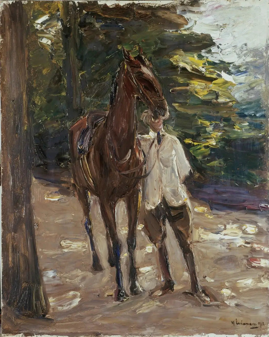 Reitknecht mit Pferd - Max Liebermann