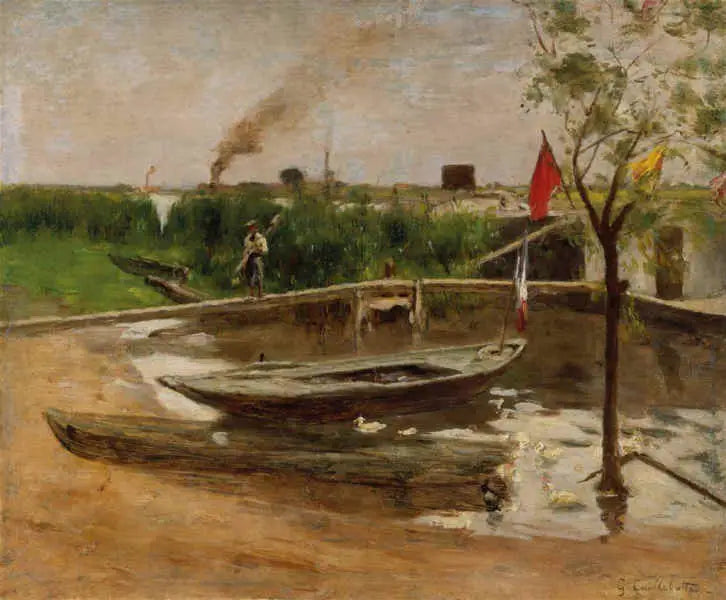 Remise de barques près de Port-Marly - Gustave Caillebotte image 1 copie de tableau peinte à la main