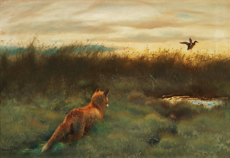 Renard et canard - Bruno Liljefors