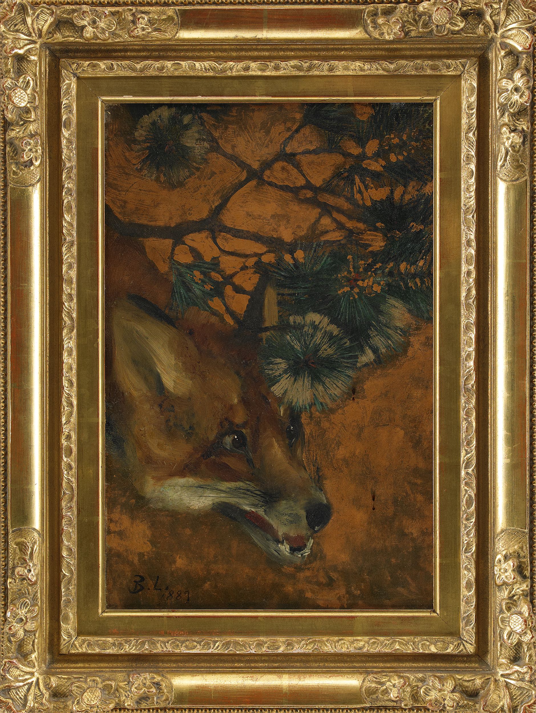 Renard sous une branche de pin - Bruno Liljefors image 1 tableau peint à l’huile sur toile