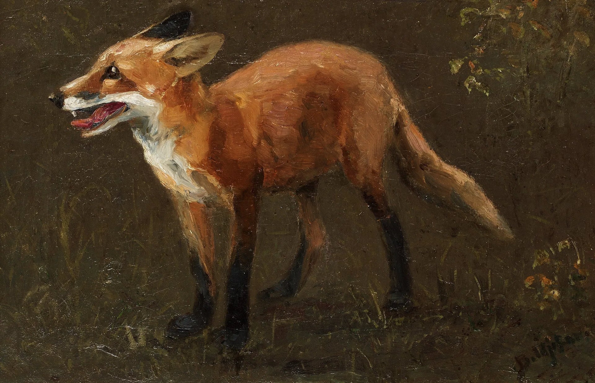 renardeau - Bruno Liljefors image 1 tableau peint à l’huile sur toile