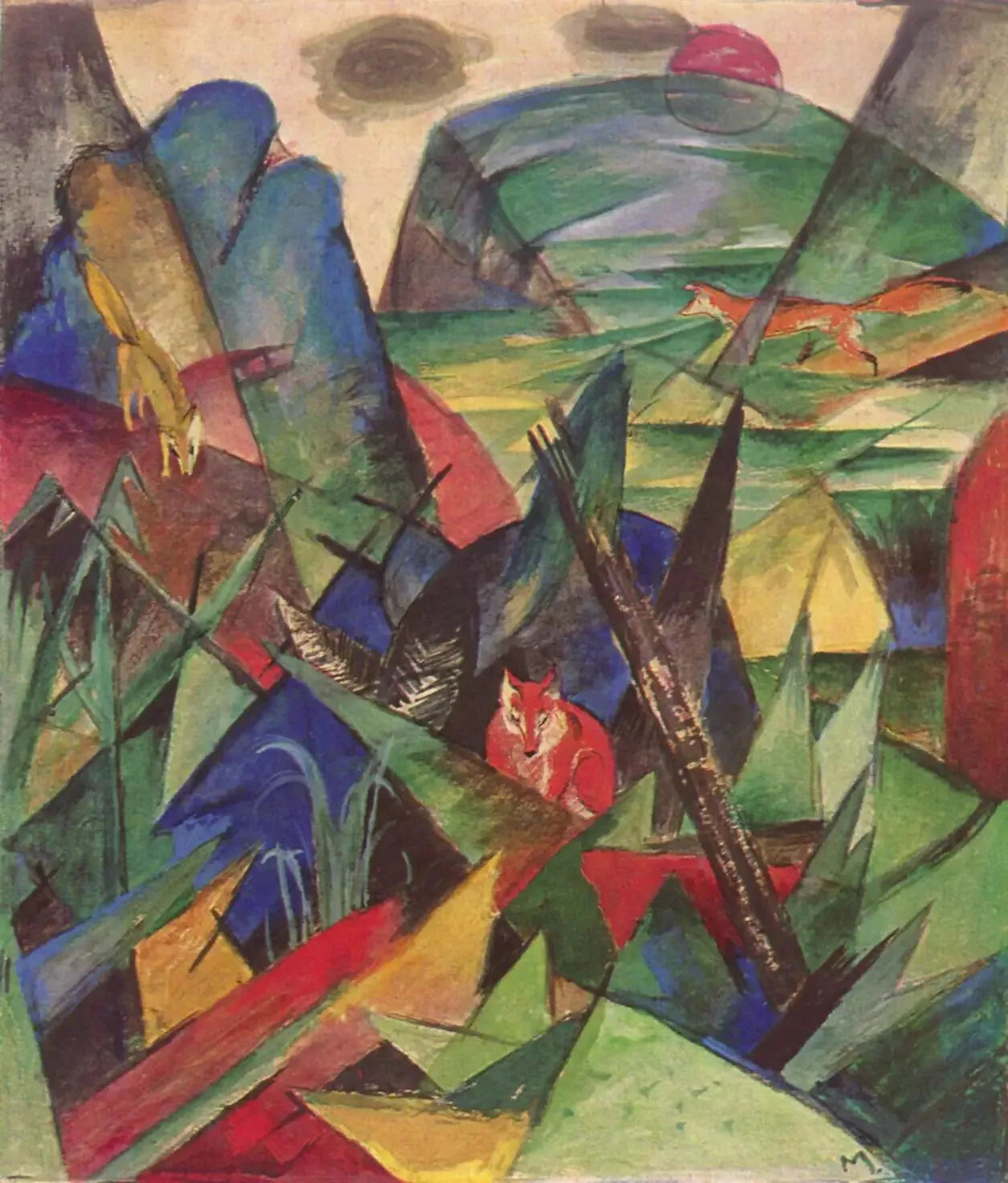 Renards - Franz Marc image 1 reproduction artisanale de tableau