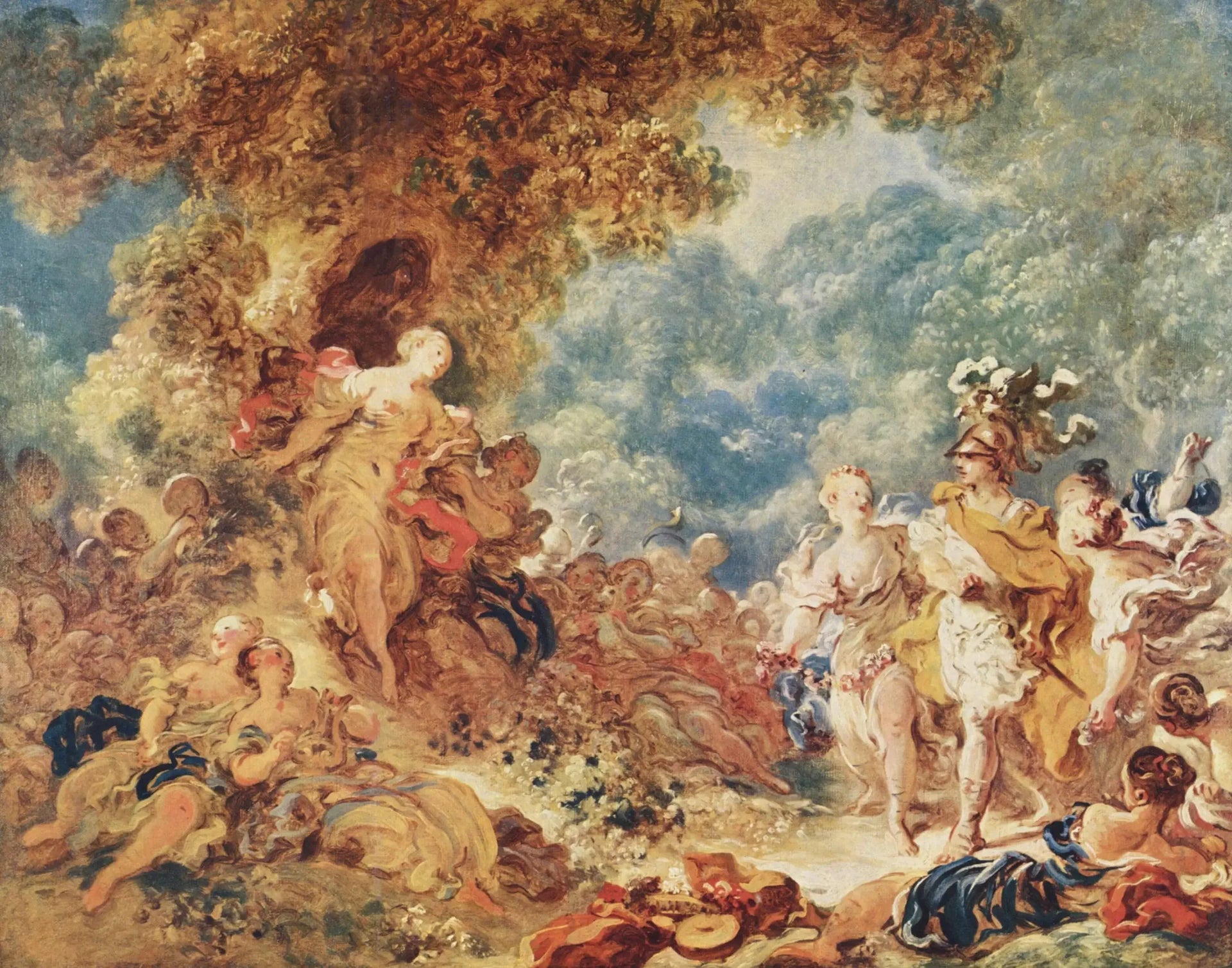 Renaud dans les jardins d'Armide - Jean-Honoré Fragonard image 1 reproduction de peinture à l’huile