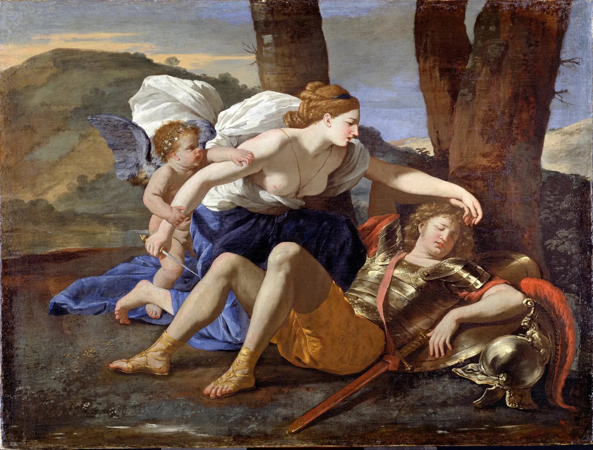 Renaud et Armide - Nicolas Poussin image 1 copie peinte à la main à l’huile