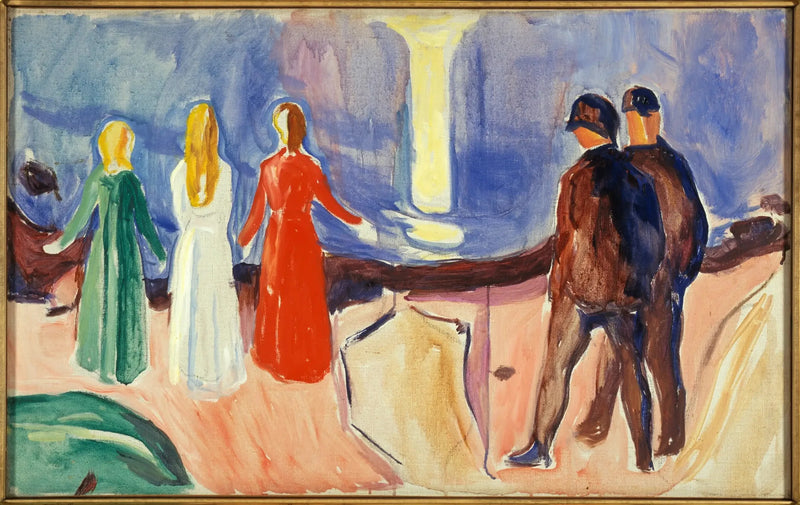 Rencontre sur la plage - Edvard Munch