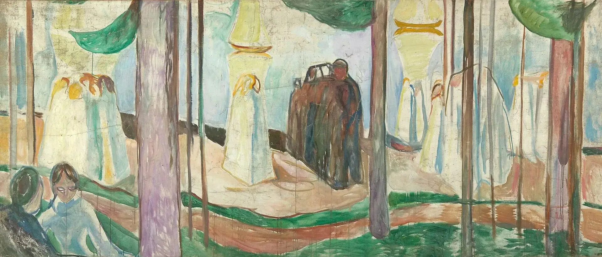 Rencontre sur la plage - Edvard Munch image 1 reproduction de peinture à l’huile