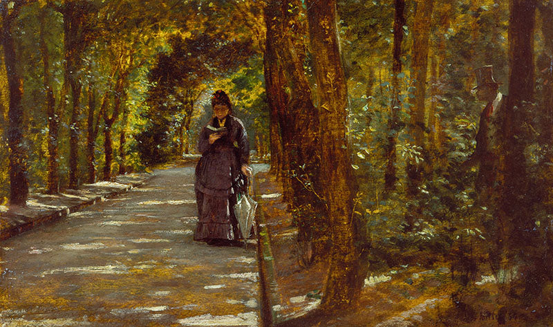 Rendez-vous dans la forêt de Portici - Giuseppe De Nittis image 1 tableau peint à l’huile sur toile