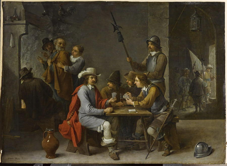 Le Reniement de saint Pierre dans un corps de garde avec des joueurs de cartes - David II Teniers