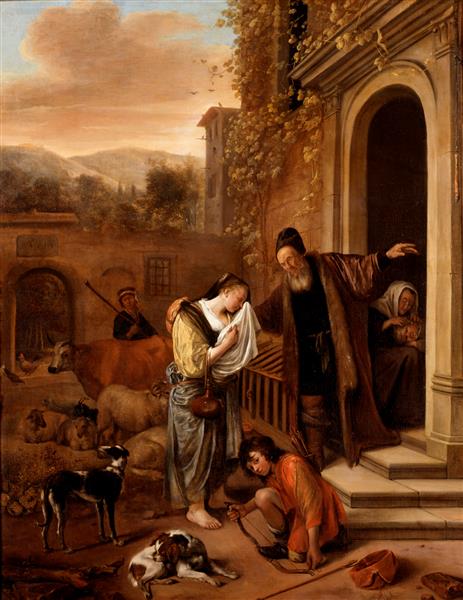 Renvoi d'Agar - Jan Steen image 1 copie peinte à la main à l’huile