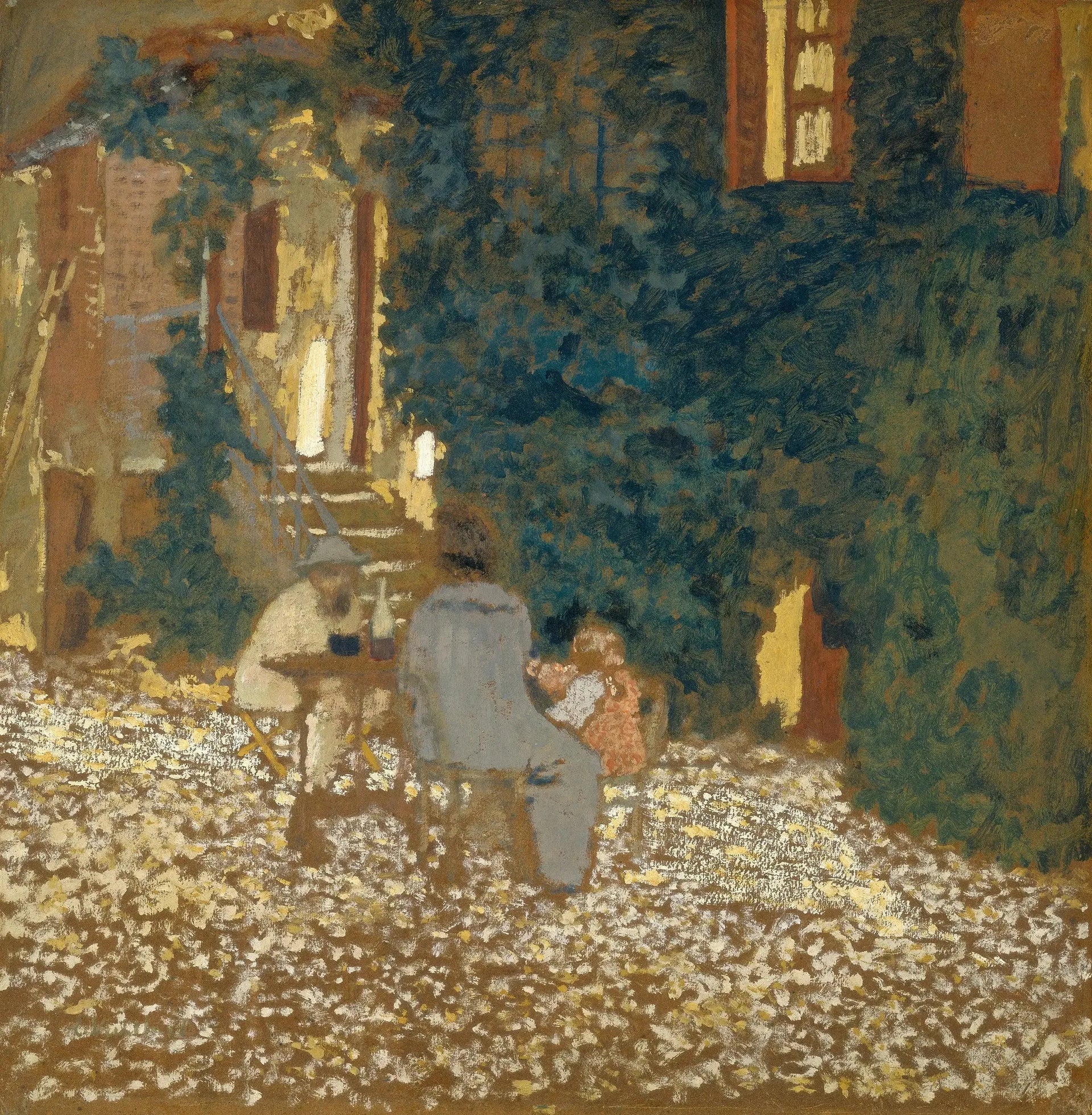 Repas dans un jardin - Édouard Vuillard image 1 reproduction de peinture à l’huile