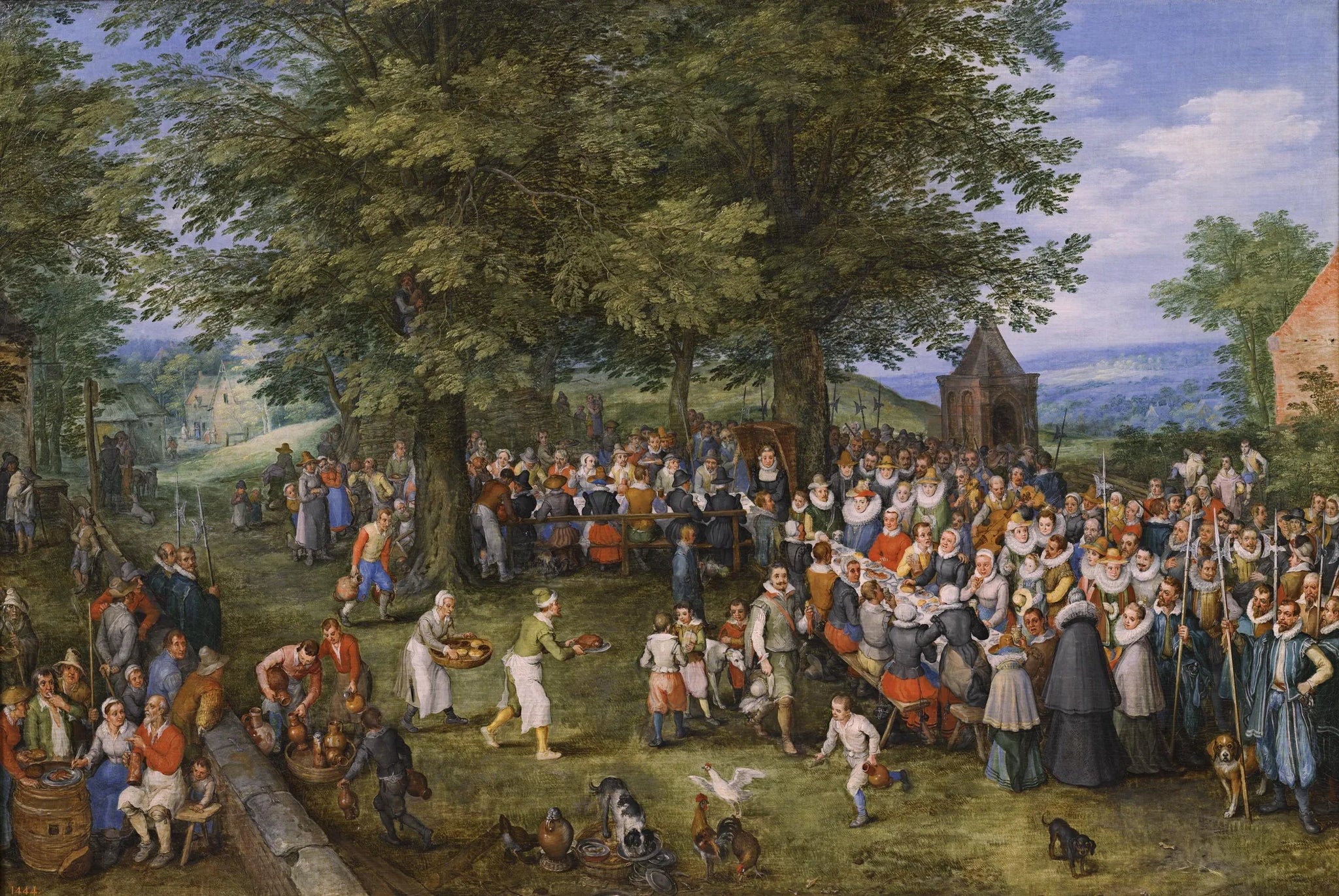 Repas de noces prèsidé par l'archiduc Albert - Jan Brueghel l'Ancien image 1 reproduction de peinture à l’huile