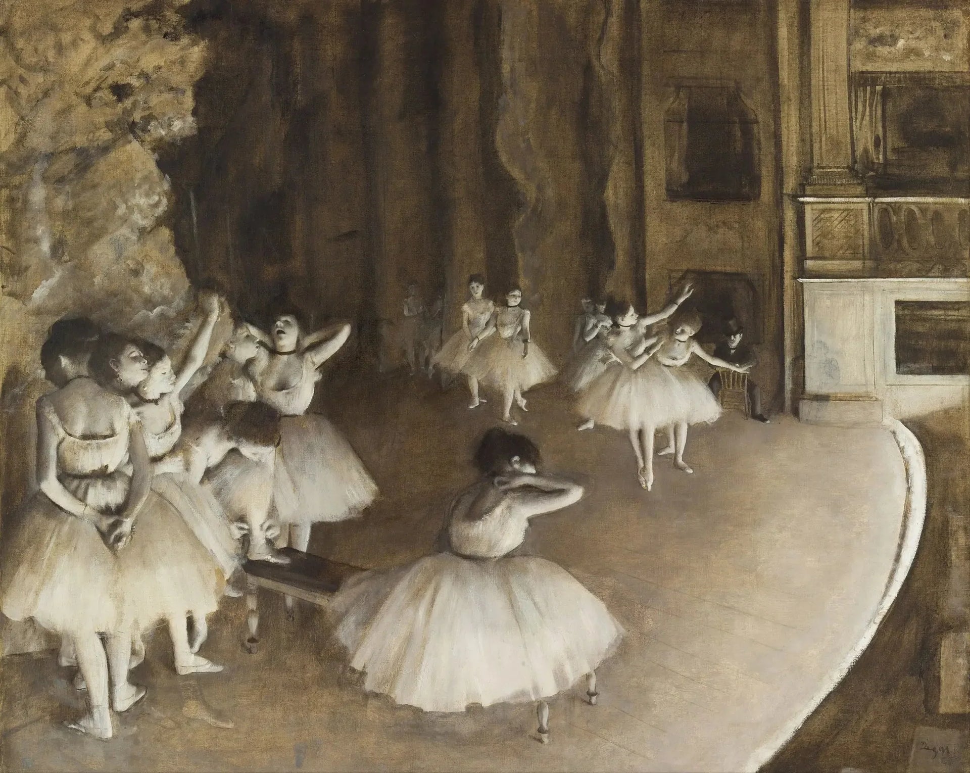 Répétition d'un ballet sur scène - Edgar Degas image 1 tableau peint à l’huile sur toile