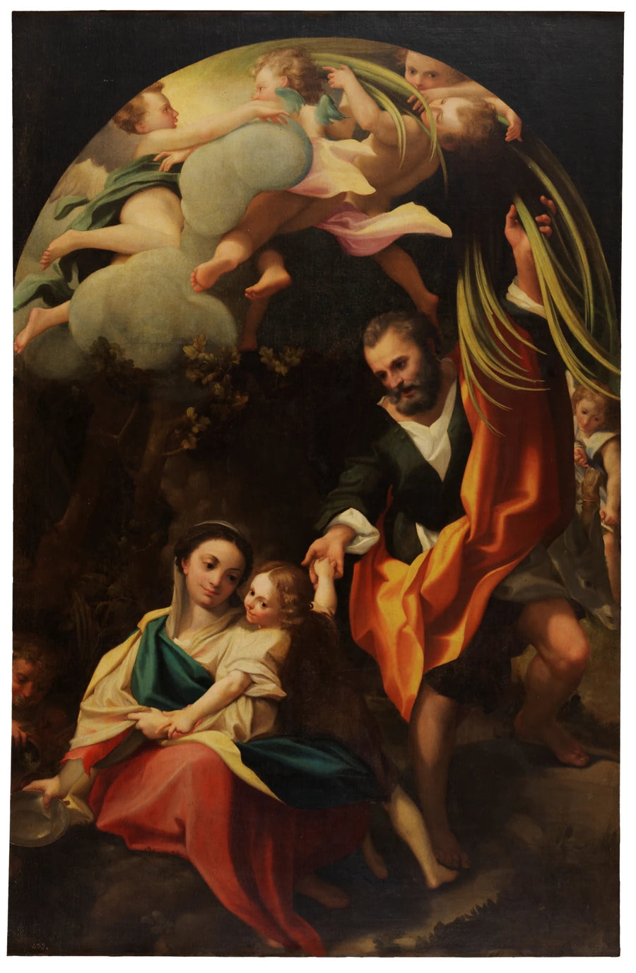 Repos dans la Fuite en Egypte ou La Vierge au Bol - Artiste inconnu