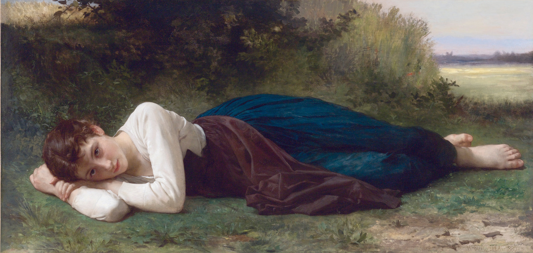 Le Repos, jeune fille couchée (1880) - Bouguereau