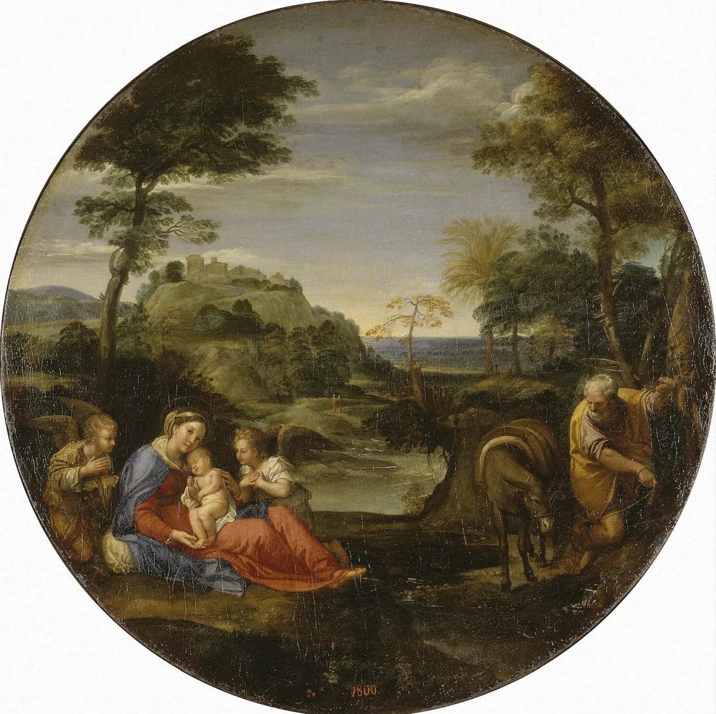 Repos pendant la fuite en Égypte - Annibale Carracci image 1 reproduction réalisée par Alpha Reproduction