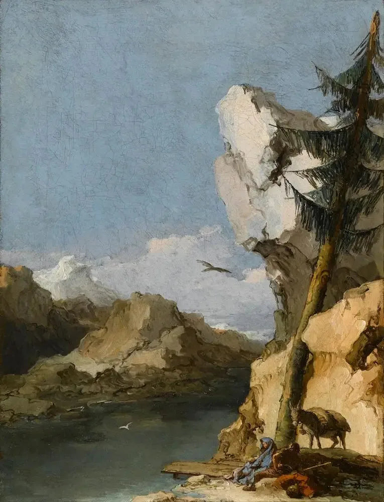 Repos pendant la fuite en Égypte - Giovanni Battista Tiepolo image 1 copie de tableau peinte à la main