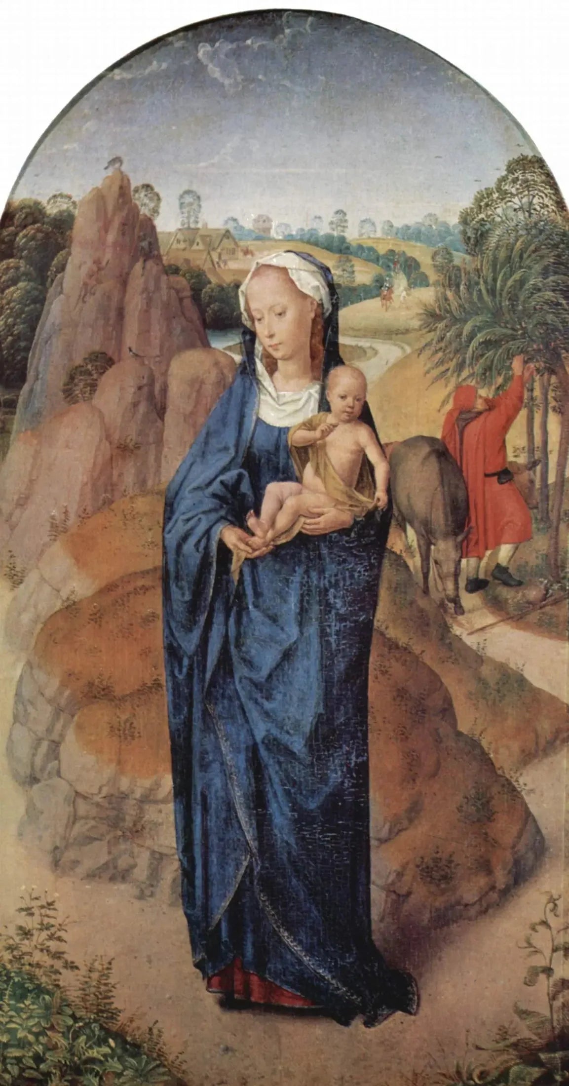 Repos pendant la fuite en Égypte - Hans Memling image 1 copie de tableau peinte à la main