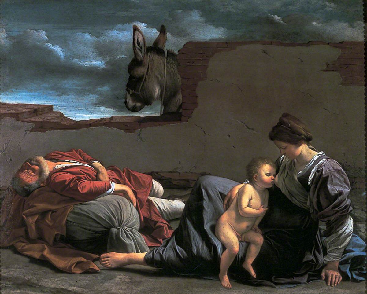 Repos pendant la fuite en Égypte - Orazio Gentileschi image 1 tableau peint à l’huile sur toile