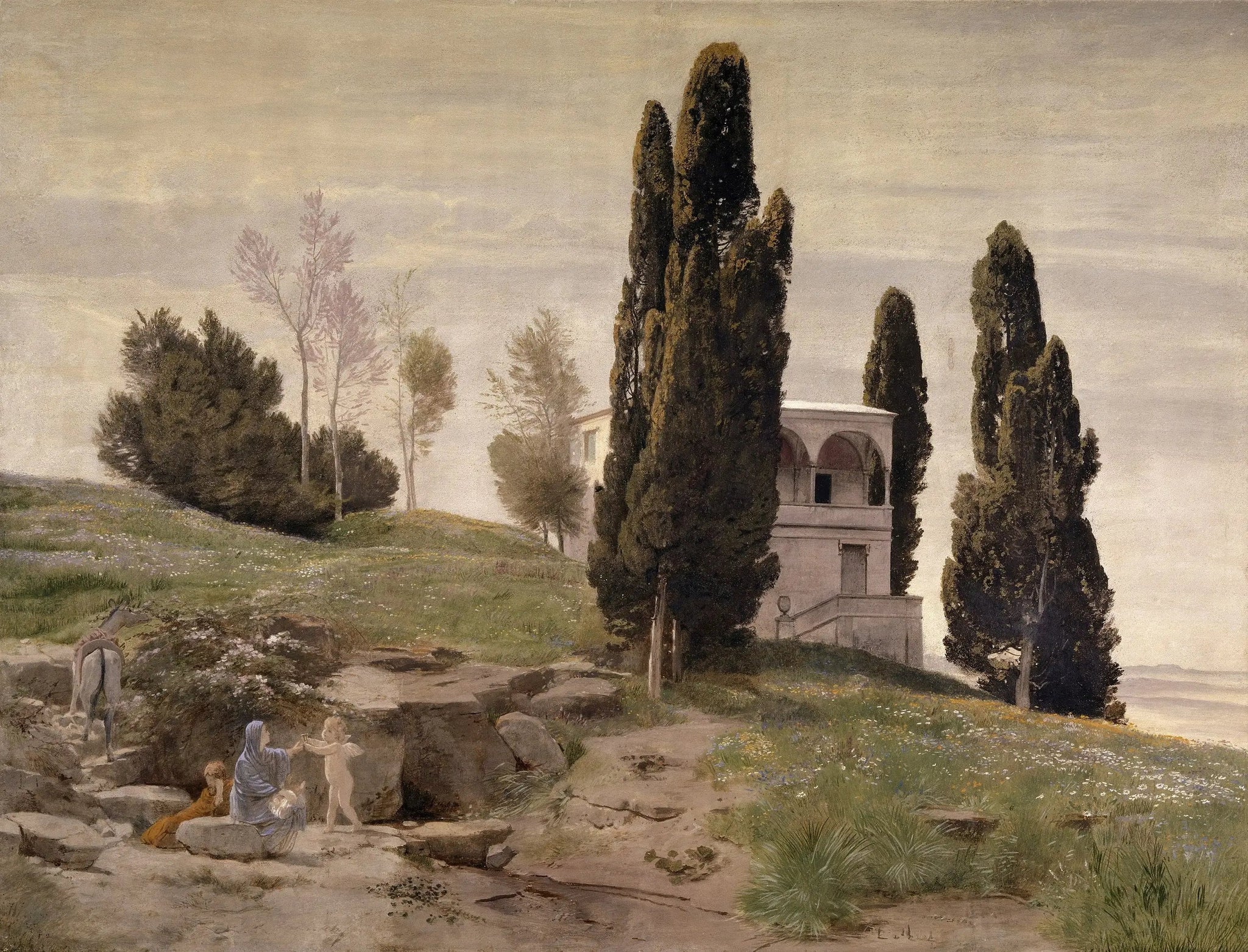 Repos pendentif la Fuite en Égypte - Arnold Böcklin image 1 reproduction artisanale de tableau