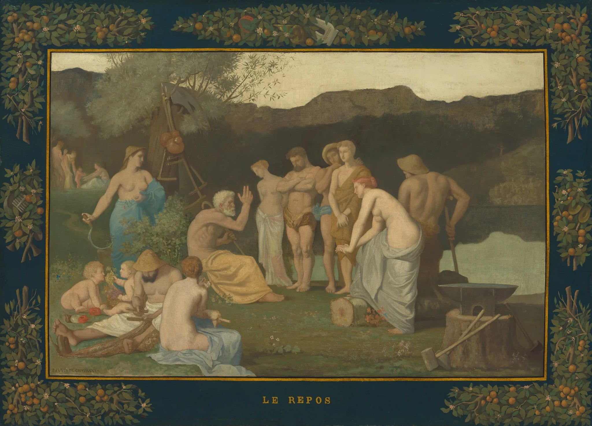 Repos - Pierre Puvis de Chavannes image 1 copie peinte à la main à l’huile