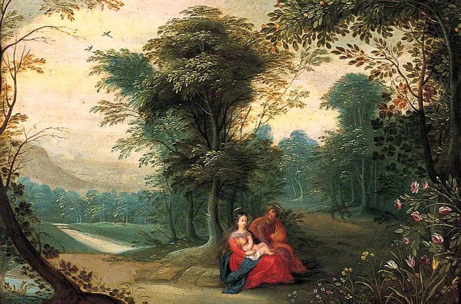Reposez-vous pendant le vol vers l'Égypte - Jan Brueghel l'Ancien image 1 copie peinte à la main à l’huile
