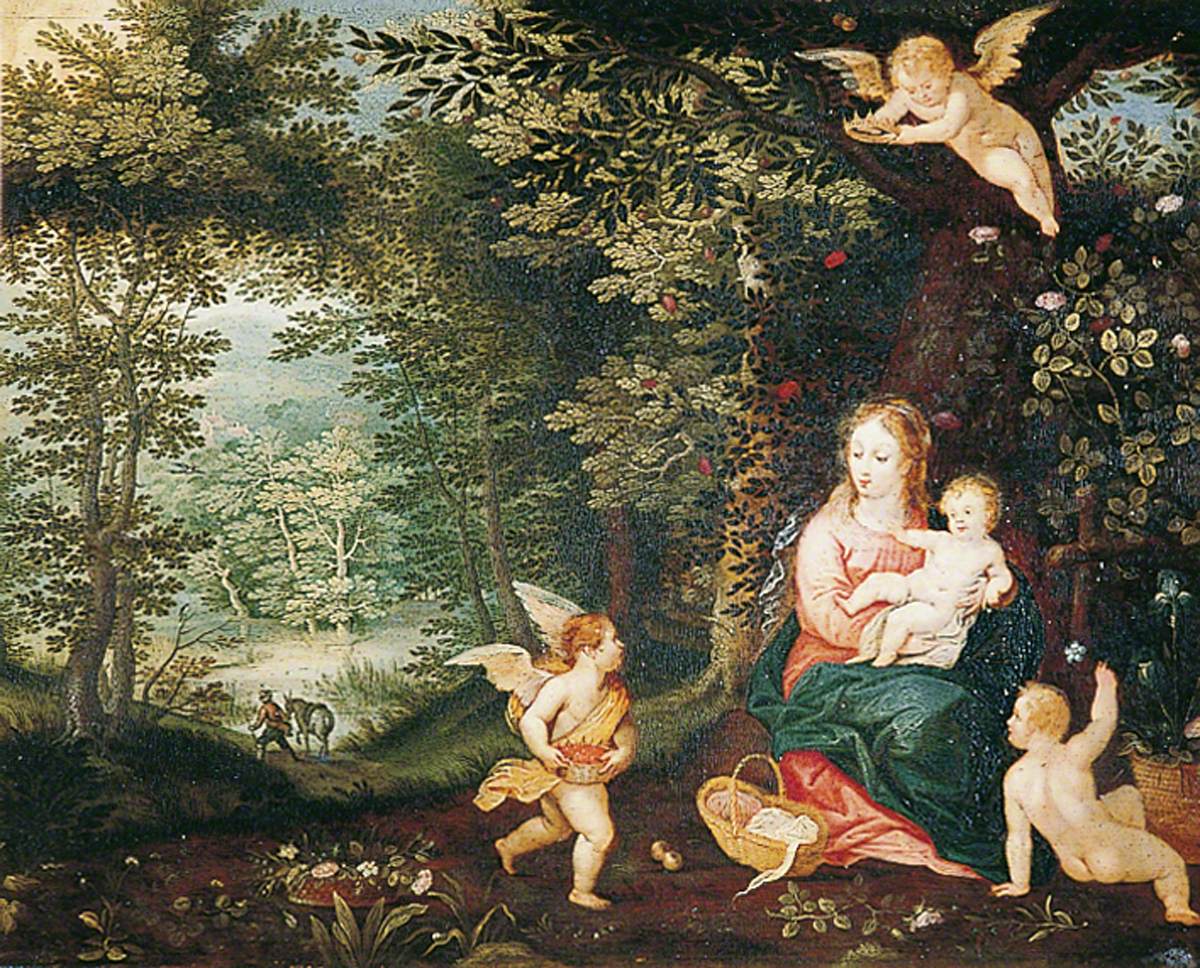 Reposez-vous pendant le vol vers l'Égypte - Jan Brueghel l'Ancien image 1 reproduction d’œuvre d’art à l’huile