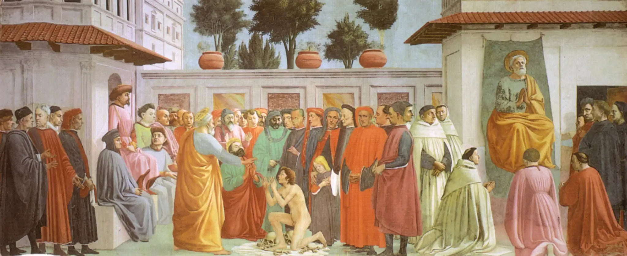 Résurrection du fils de Théophile et saint Pierre en chaire - Filippino Lippi image 1 reproduction d’œuvre d’art à l’huile
