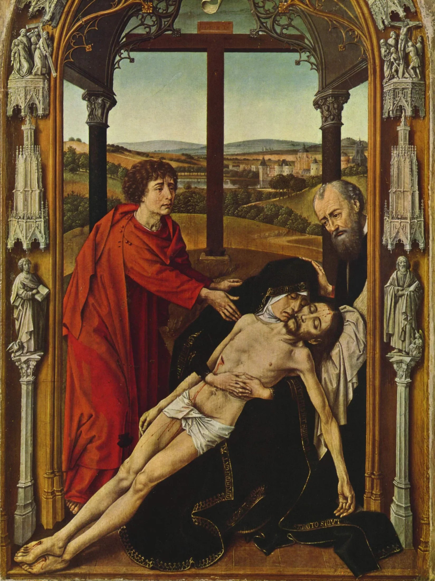 Retable de Capilla Real : Lamentation - Juan de Flandes image 1 reproduction de peinture à l’huile