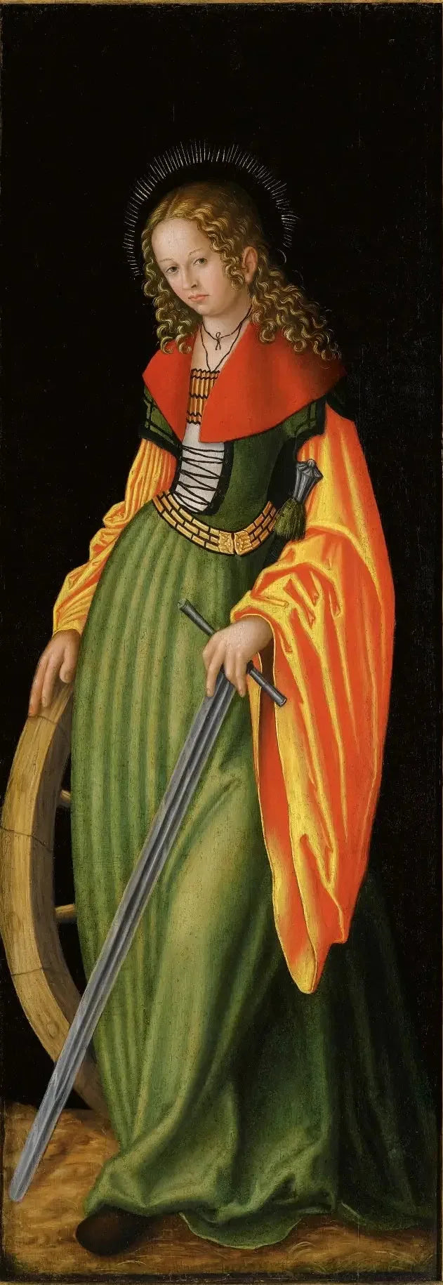 Retable de Feilitzsch [aile droite, recto] : Sainte Catherine - Lucas Cranach the Elder image 1 reproduction d’œuvre d’art à l’huile