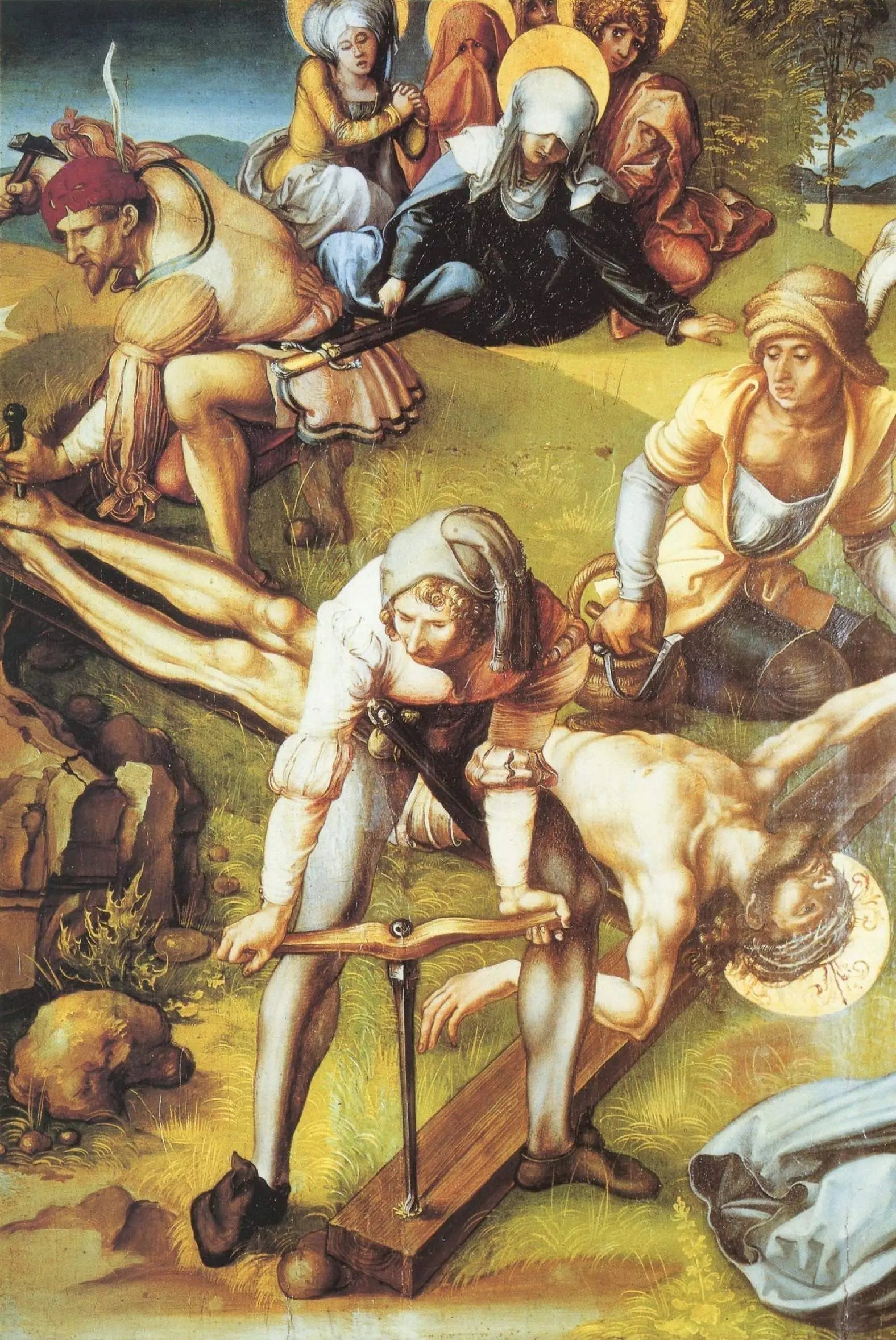 Retable de la Mater Dolorosa, scène : Le Christ cloué sur la Croix - Albrecht Dürer image 1 reproduction de peinture à l’huile