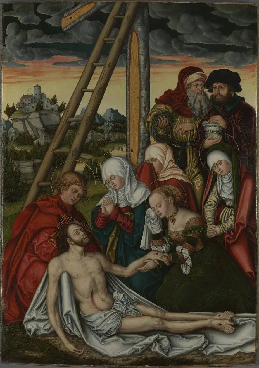 Retable de Pierre et Paul : La Déploration du Christ - Lucas Cranach the Elder image 1 reproduction artisanale de tableau