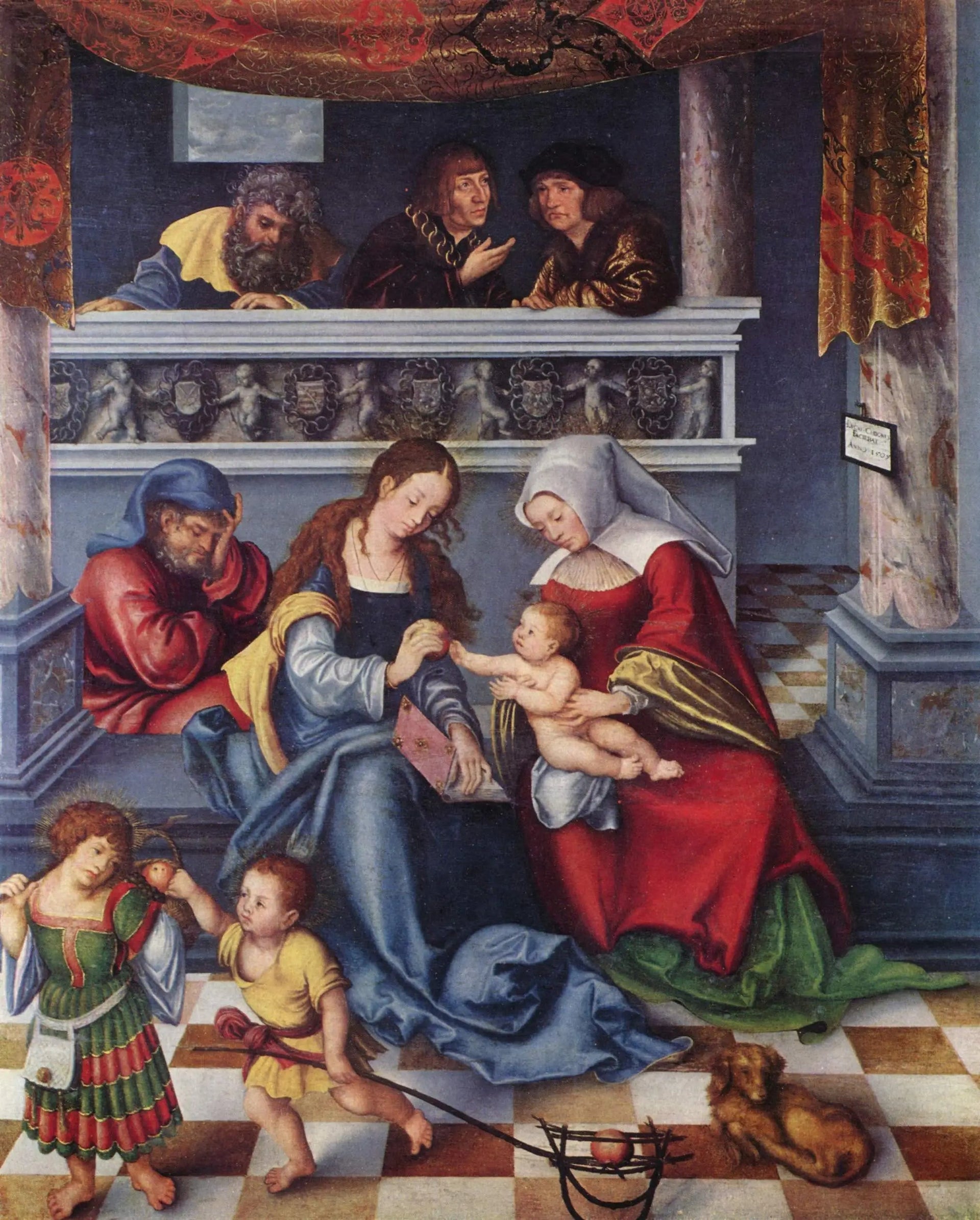 Retable de Torgau : Sainte Parenté - Lucas Cranach the Elder image 1 reproduction de peinture à l’huile