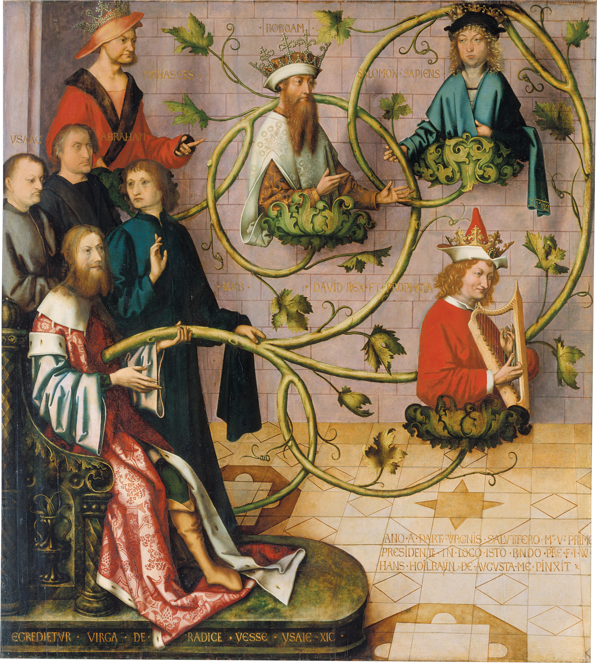 Retable dominicain de Francfort : Arbre de Jessé (partie inférieure) - Hans Holbein the Elder image 1 copie peinte à la main à l’huile